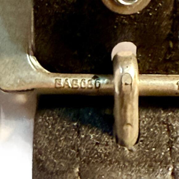 Overland Mens USA Bison Leather Belt Brown 40 Silver Tone Interchange Buckle - Picture 15 of 16